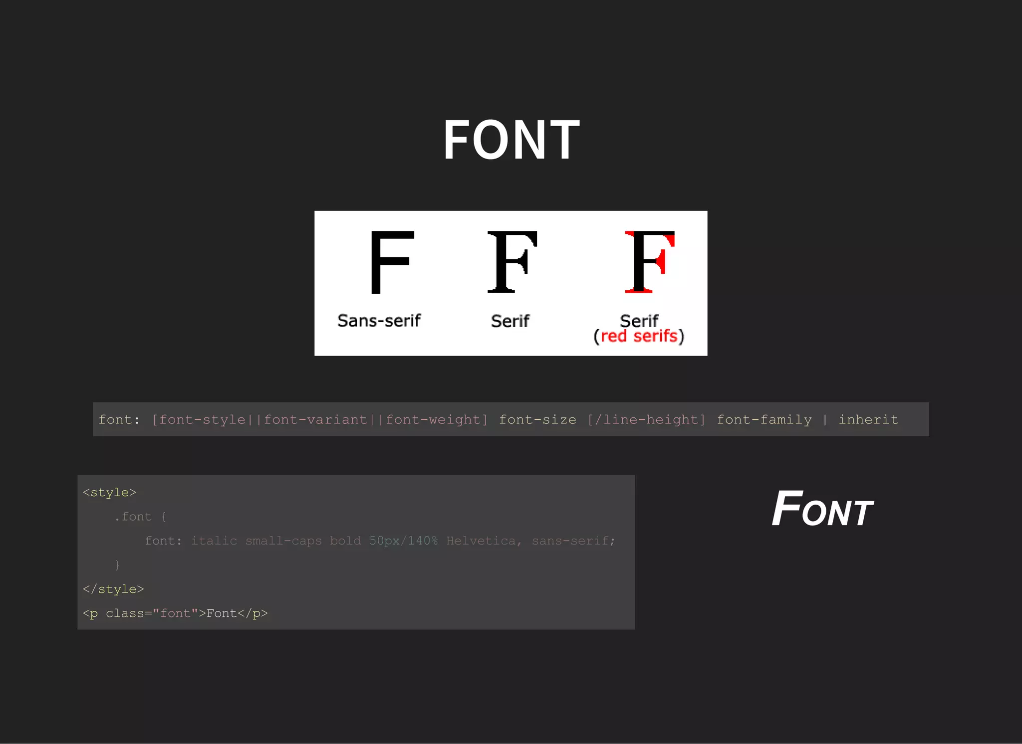 CSS PROPERTIES
Box Properties
Layout Properties​
List Properties
Table Properties
Color and Backgrounds​
Typographical Properties​
Generated Content​
User Interface Properties​
Paged Media Properties
 