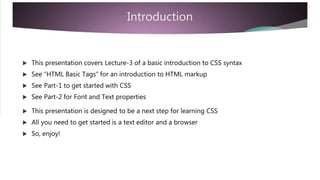 CSS Basics (Cascading Style Sheet) | PPTX