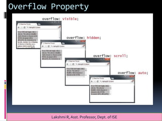 Overflow Property
Lakshmi R, Asst. Professor, Dept. of ISE
 