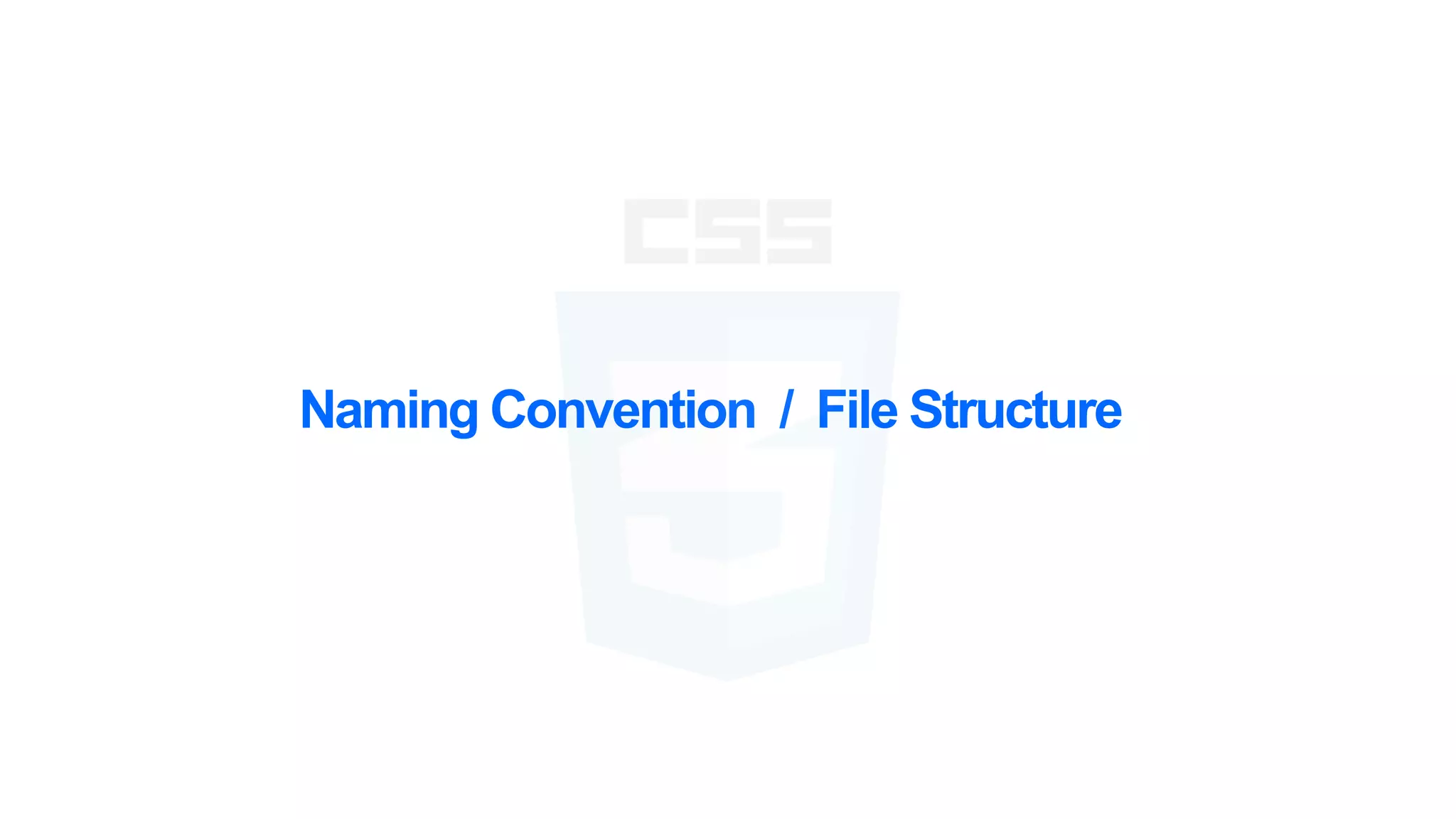 Naming Convention / File Structure
 