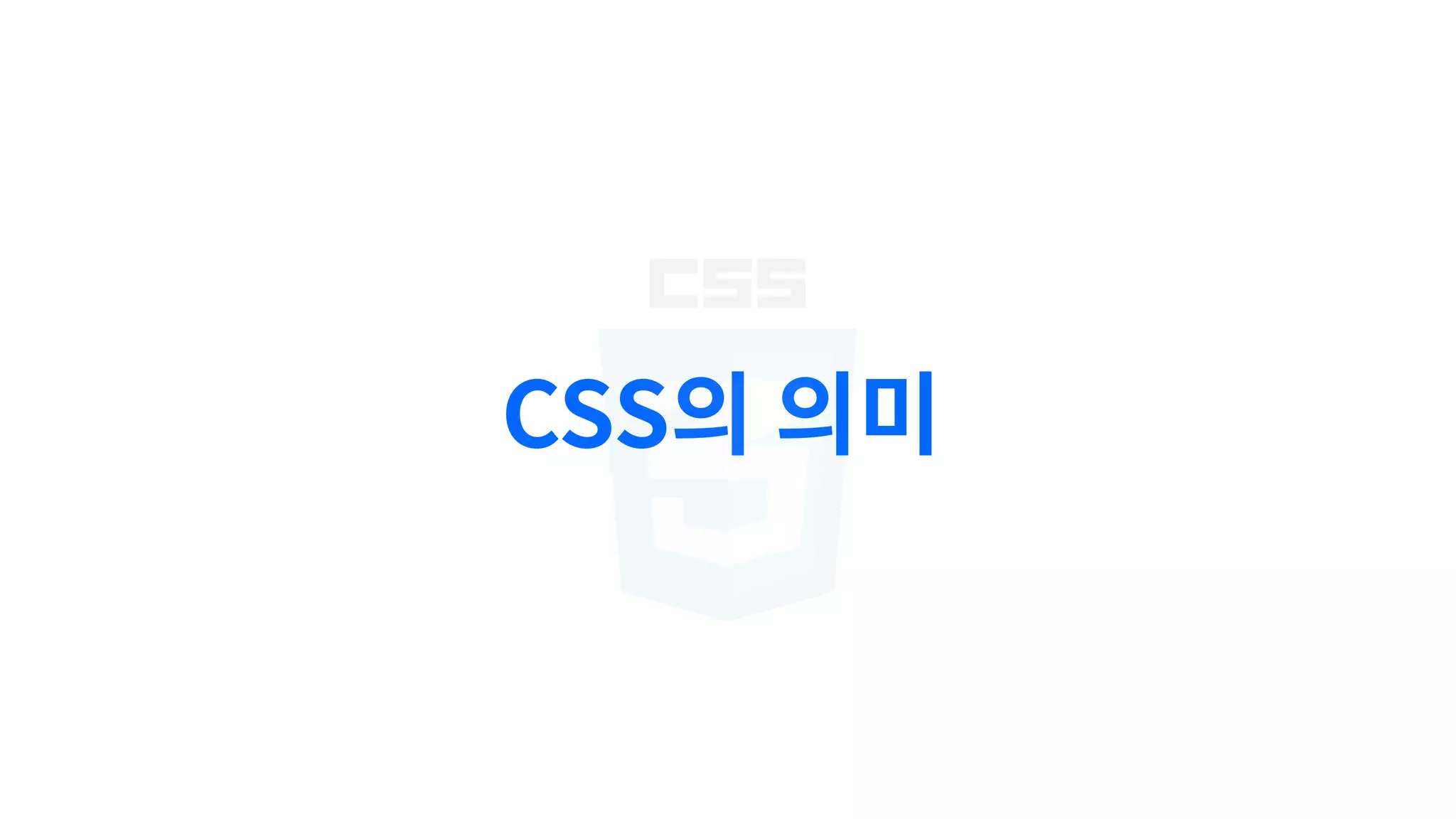 CSS의 의미
 