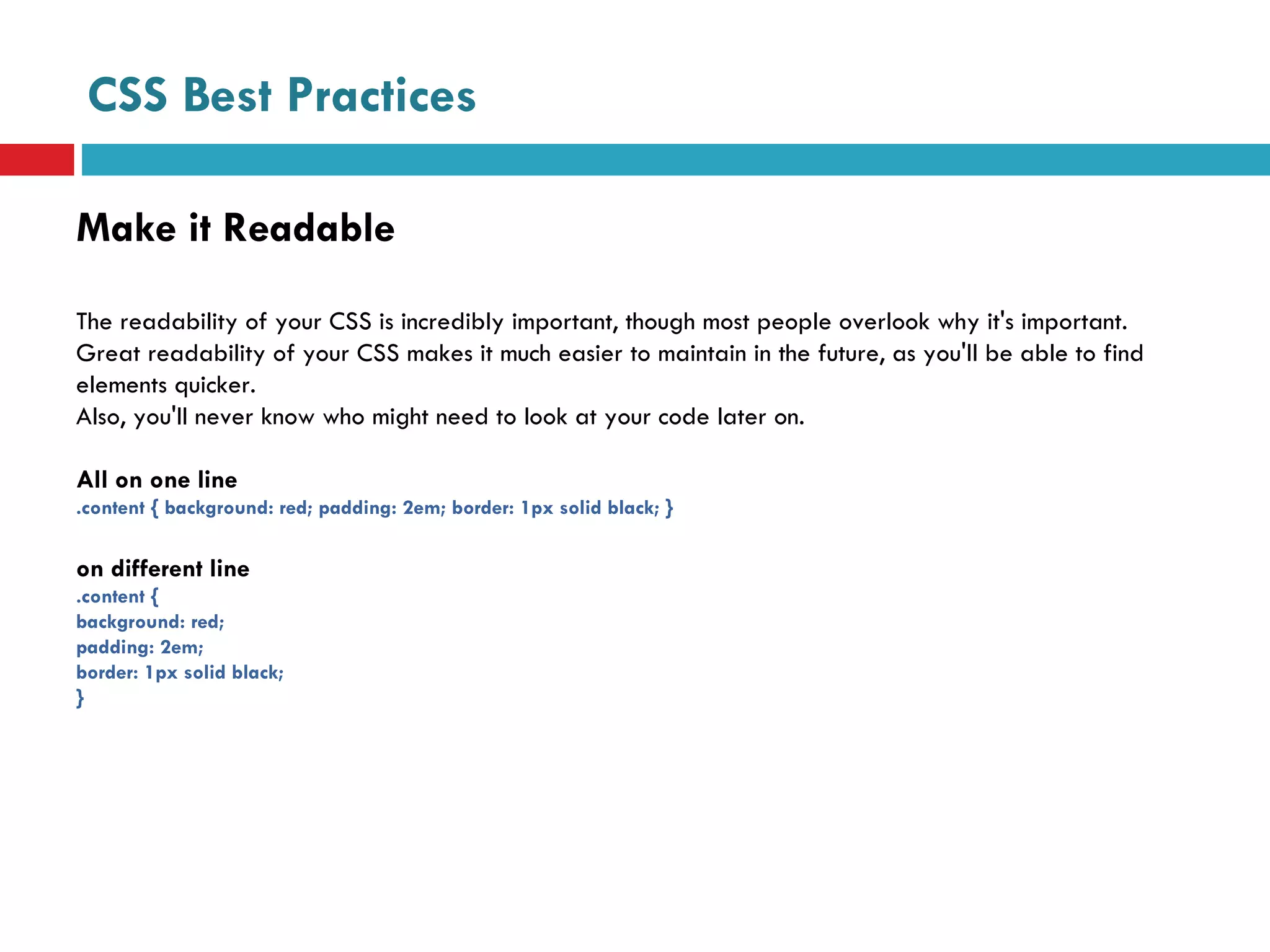 Css Best Practices | PPT