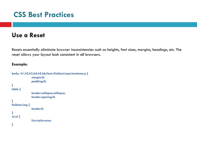 Css Best Practices | PPT
