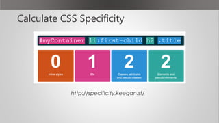 Calculate CSS Specificity
http://specificity.keegan.st/
 