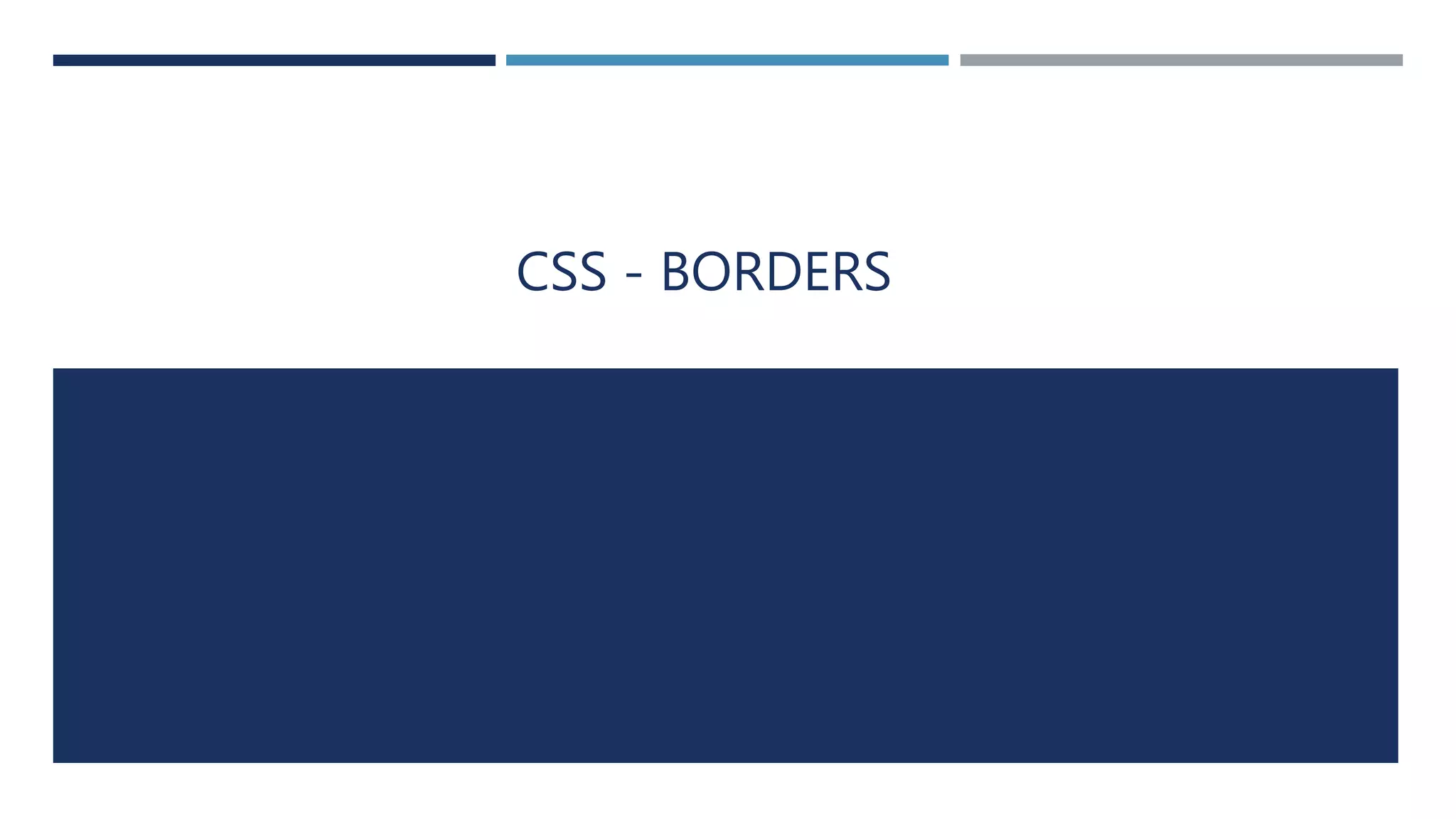 Css borders | PPTX
