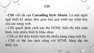 bài giảng CSS – CASCADING STYLE SHEETS.pptx