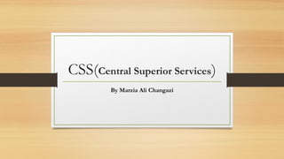 CSS(Central Superior Services)
By Marzia Ali Changazi
 