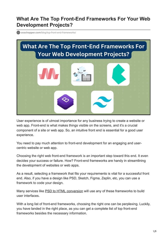 Top Front-End Frameworks For Your Web Development Projects.pdf