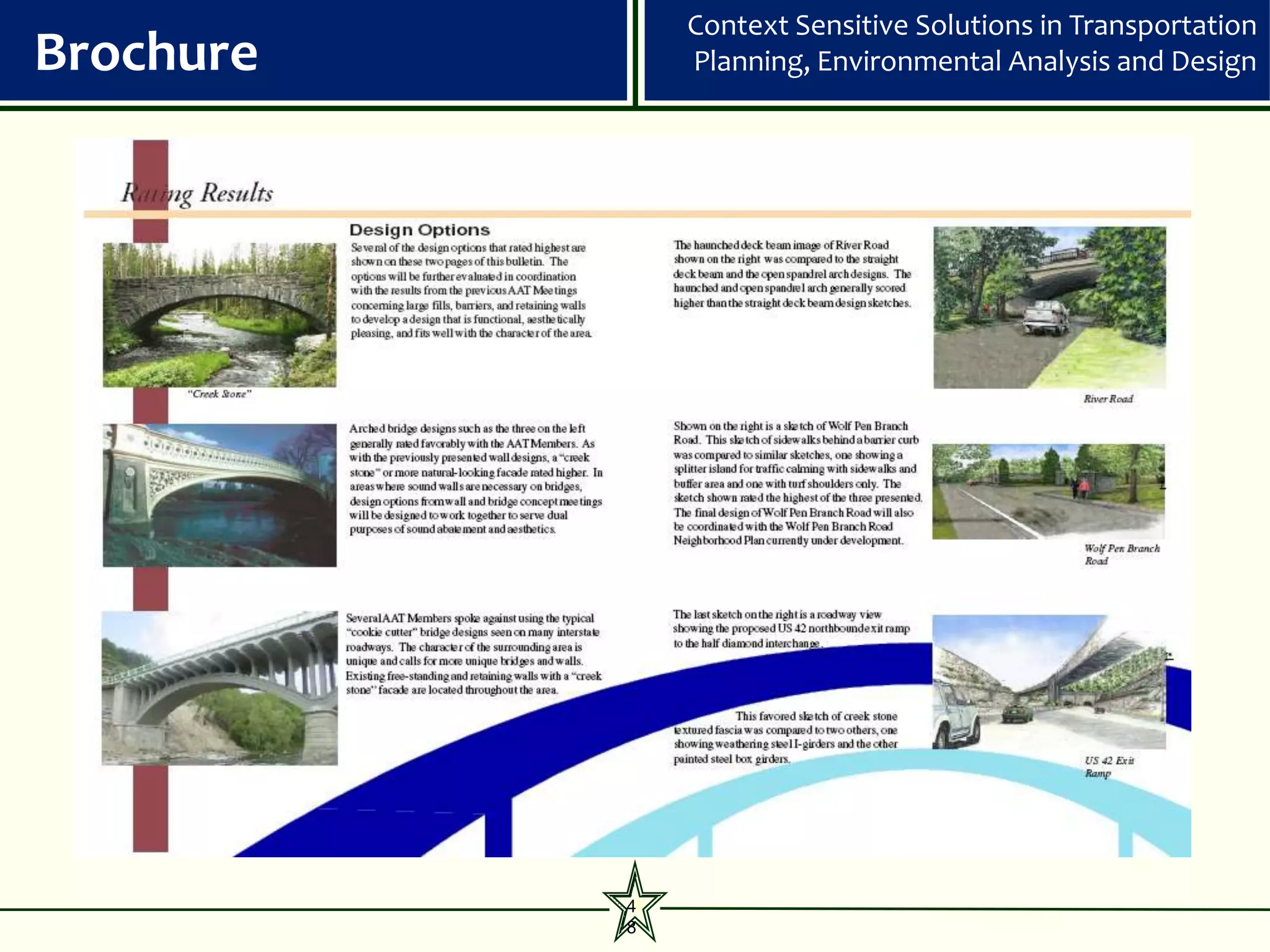 Context Sensitive Solutions in Transportation
Brochure       Planning, Environmental Analysis and Design




           4
           8
 