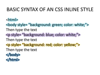 Css color and background properties