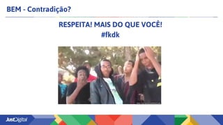 BEM - Contradição?
RESPEITA! MAIS DO QUE VOCÊ!
#fkdk
 