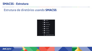 SMACSS - Estrutura
Estrutura de diretórios usando SMACSS:
 