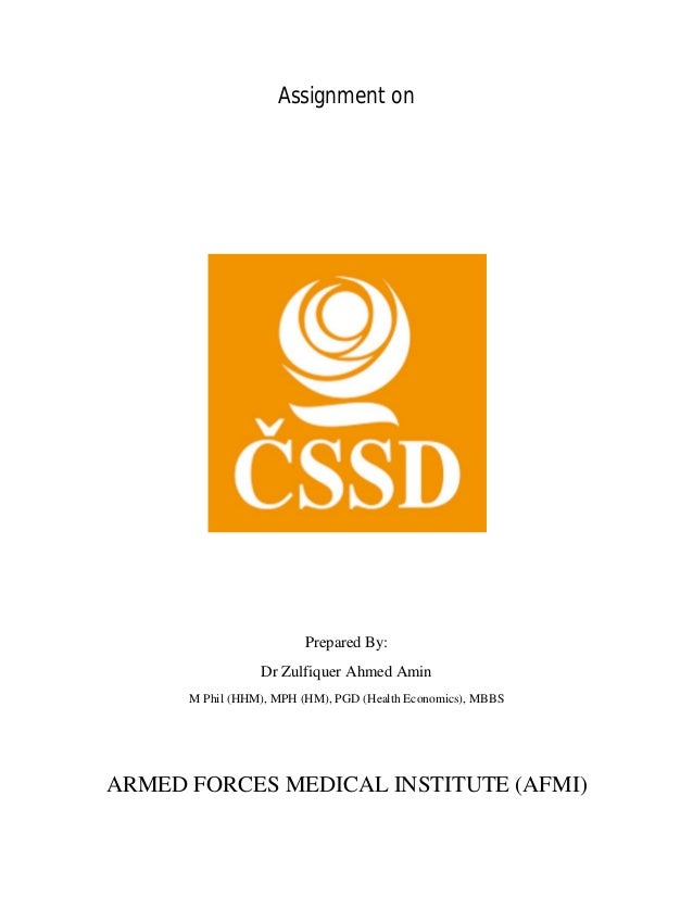 Cssd By Dr Zulfiquer Ahmed Amin