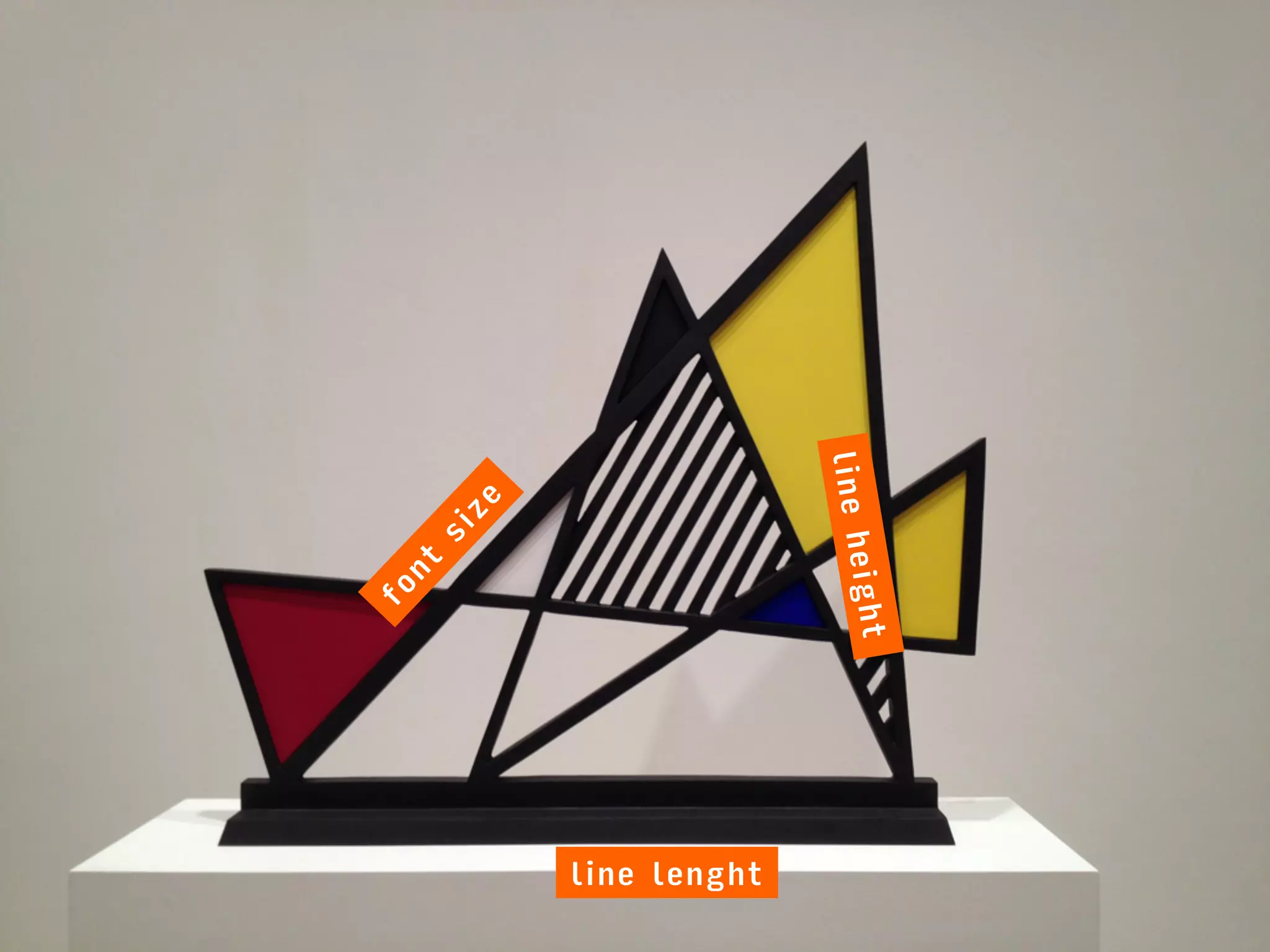 lineheight
line lenght
 