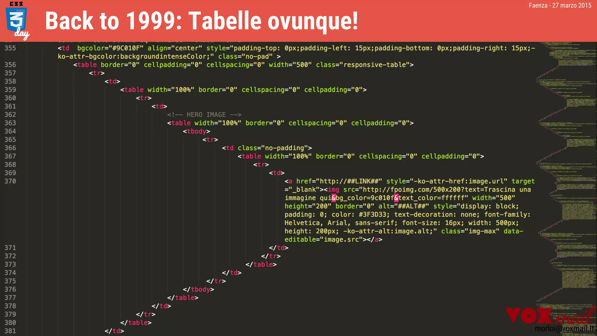 Faenza - 27 marzo 2015
morloi@voxmail.it
Back to 1999: Tabelle ovunque!
 