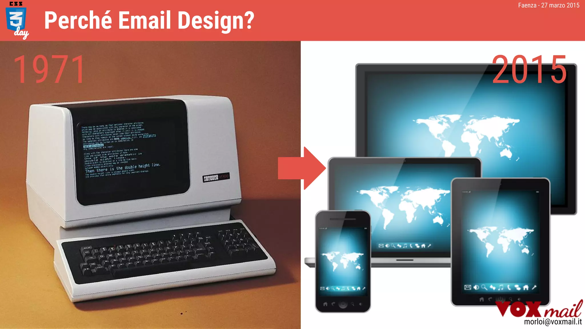 Faenza - 27 marzo 2015
morloi@voxmail.it
Perché Email Design?
1971 2015
 