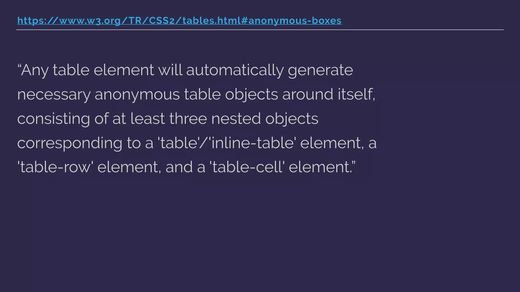 CSS Grid: https://www.w3.org/TR/css-grid-1/#grid-item-display
“Note: Some values of display normally trigger the
creation of anonymous boxes around the original
box. If such a box is a grid item, it is blockiﬁed ﬁrst,
and so anonymous box creation will not happen.
For example, two contiguous grid
items with display: table-cell will become two
separate display: block grid items, instead of being
wrapped into a single anonymous table.”
 