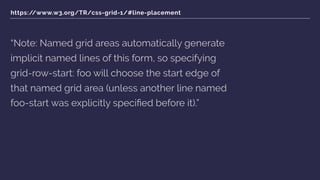 .grid {
display: grid;
grid-gap: 10px;
grid-template-columns: 100px [main-
start] 100px 100px [main-end];
}
.e {
grid-area...