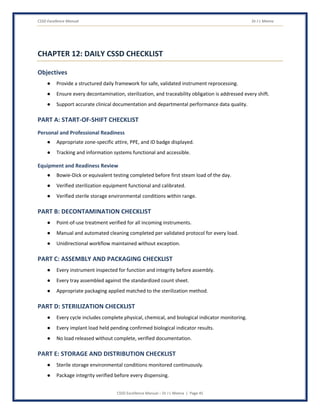 CSSD Excellence Manual: Global Standards for Sterile Processing and ...