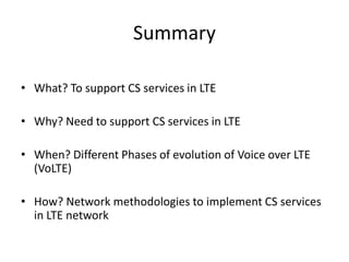 CS Services in LTE | PDF
