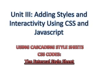 Css external style sheet | PPT