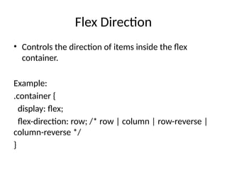 Comprehensive Guide to CSS Flexbox for Responsive Web Design | PPTX