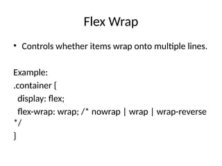 Comprehensive Guide to CSS Flexbox for Responsive Web Design | PPTX