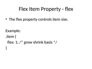 Comprehensive Guide to CSS Flexbox for Responsive Web Design | PPTX