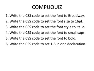 Css font properties | PPTX