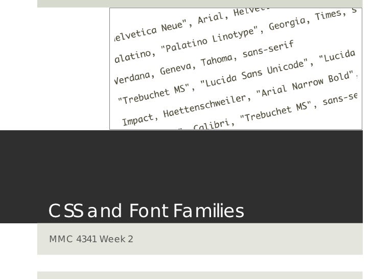 Font-families in CSS