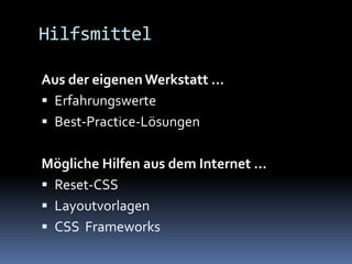 Css Frameworks - Ein Überblick (04/2008)
