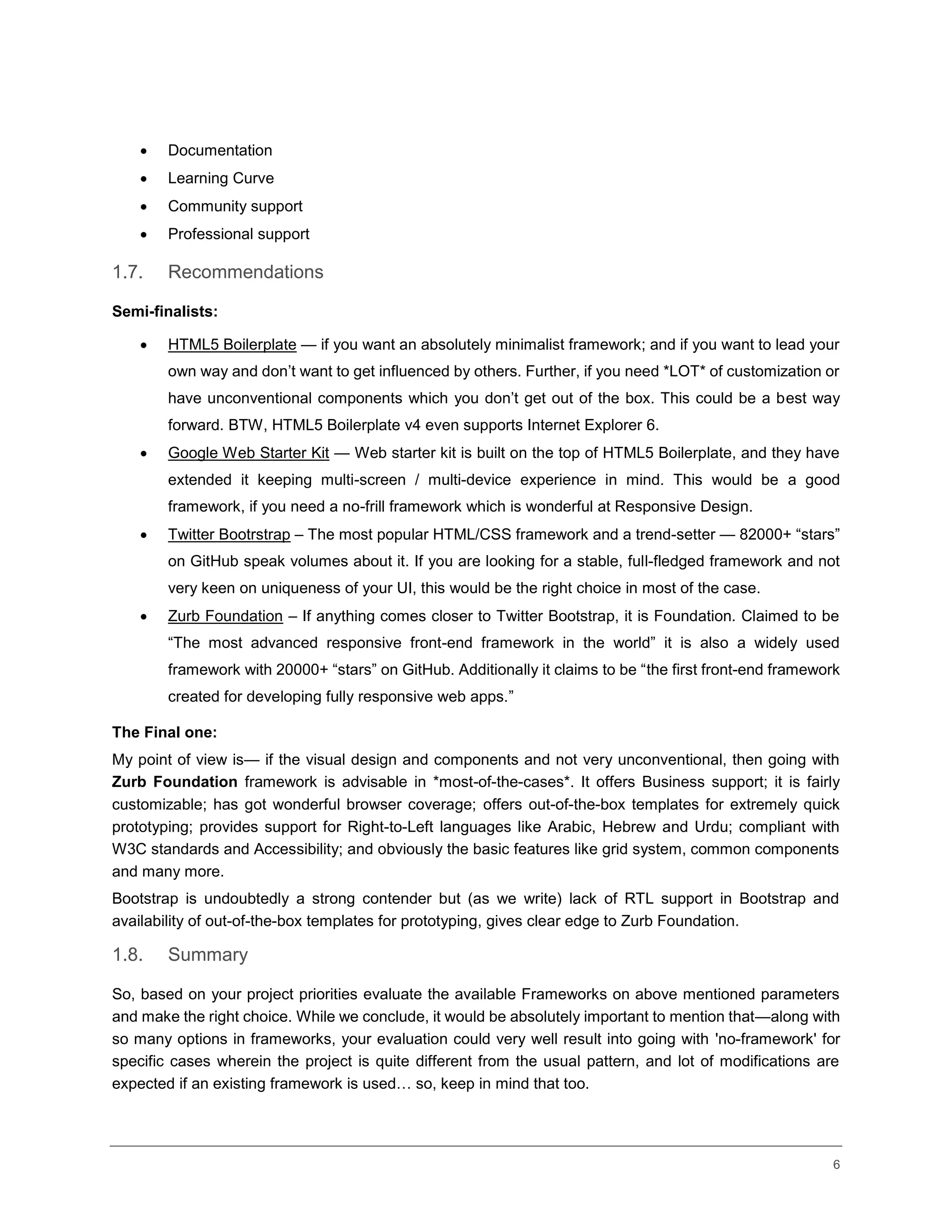 Css Project Recommendation CSS Frameworks: Categories, Criteria and Recommendations | PDF | Web ...