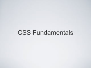 CSS Fundamentals 