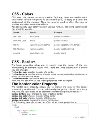 Css handouts (recovered) | PDF