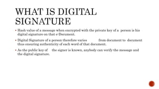 CYBER SECURITY : DIGITAL SIGNATURE, | PPTX