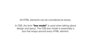 Intro to HTML and CSS basics
