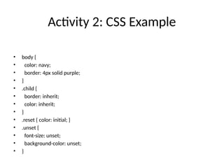 CSS_Inheritance_Activities.pptxcvbdfbbbbvvc | PPTX