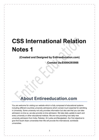 CSS International Relations 2 Notes | PDF