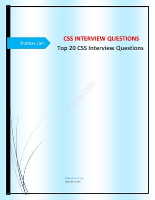 CSS Interview Questions for Fresher and Experience | PDF