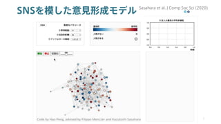 40
SNSを模した意見形成モデル
Sasahara et al. J Comp Soc Sci (2020)
 