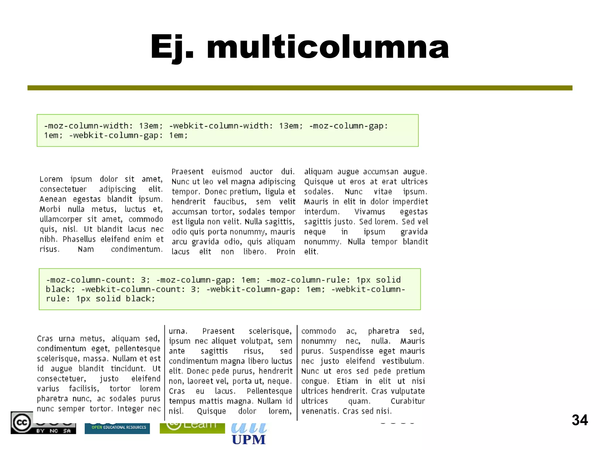 Ej. multicolumna




            CSS3   34
 