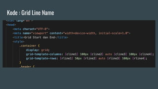 Kode : Grid Line Name
 