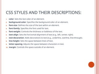 Text Specifies CSS Lesson 1.ppt Cascading Style Sheet Stylesheet Language | PPT