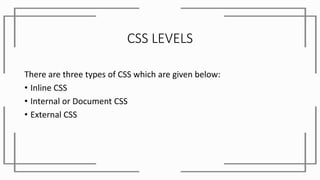 Cascading Style Sheets (CSS) LEVELS.pptx