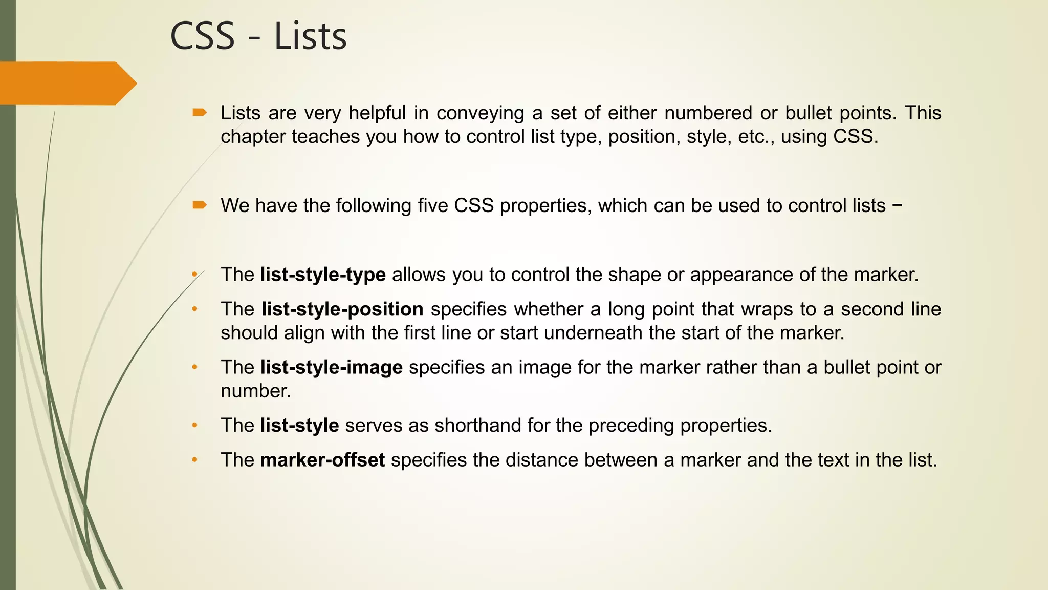 Css lists | PPT