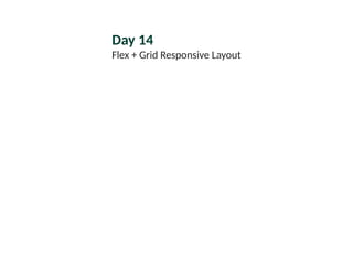 Day 14
Flex + Grid Responsive Layout
 