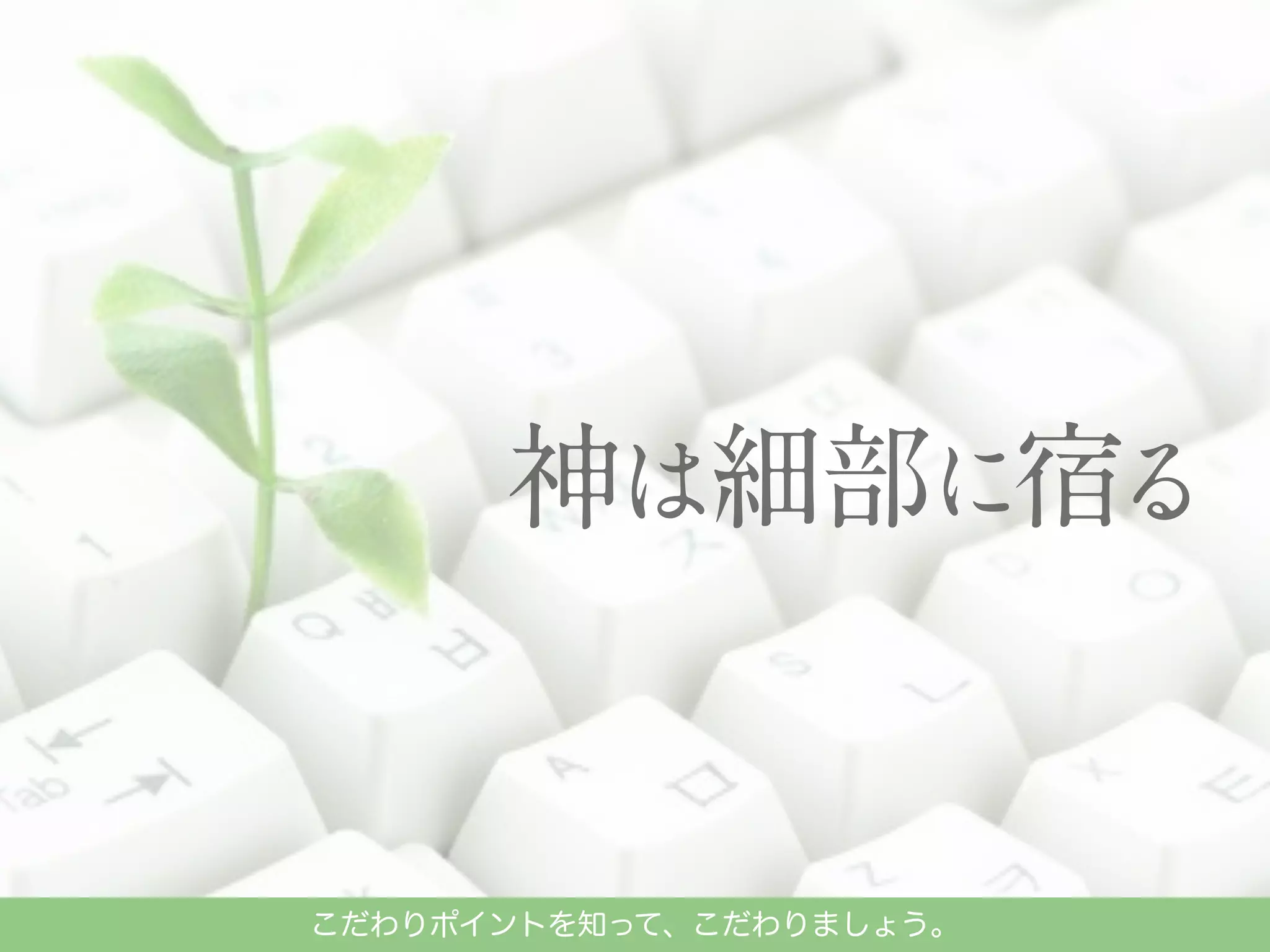 こだわりポイントを知って、こだわりましょう。

 