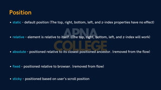 CSS Notes in PDF, Easy to understand. For beginner to advanced. d. | PDF