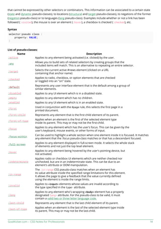 Css notes for professionals | PDF