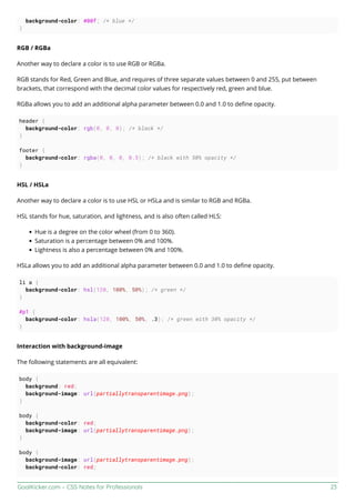 Css notes for professionals | PDF